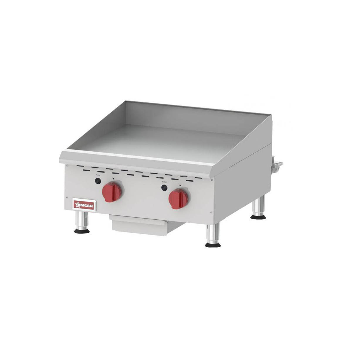 Omcan 43017 24" Countertop Thermostatic Gas Griddle, 3/4" Steel Plate, 60.000 BTU