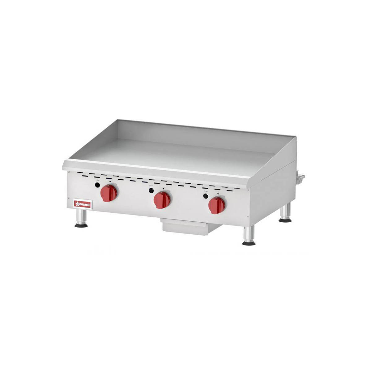 Omcan 43018 36" Countertop Thermostatic Gas Griddle, 3/4" Steel Plate, 90.000 BTU