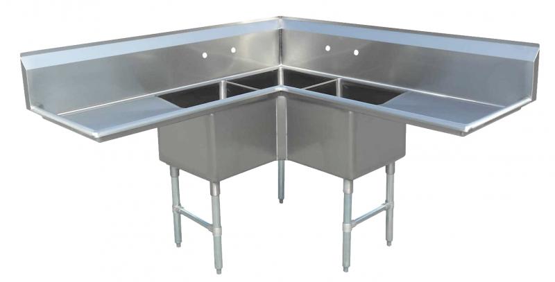 Omcan 43073 Three Compartment Sink | 57" Wide
