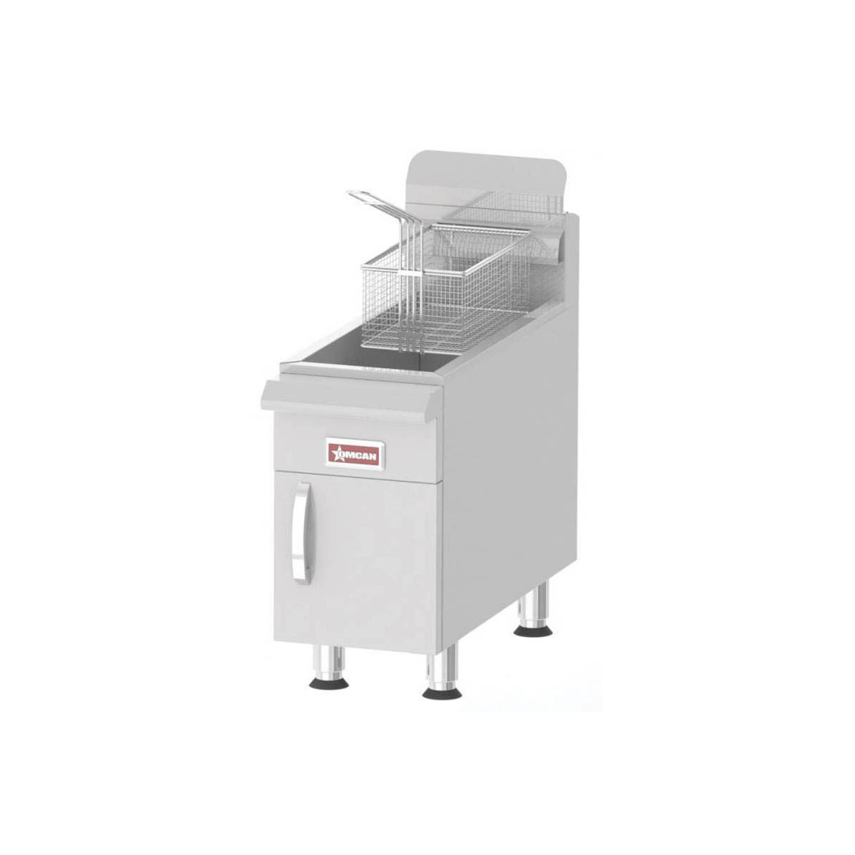 Omcan 43086 Full Pot Countertop Gas Fryer w/ 15-lb Capacity, 1 Basket, 2 Burners, Natural Gas | 11" Wide