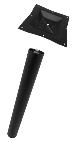 Omcan 43206 Table Column, metal, dining height, 3" diameter x 28-1/2"H, square spider top, black