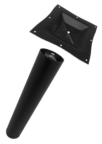 Omcan 43207 Table Column, 4-1/2" Diameter x 28-1/2" Height, Square Spider Top, Black Metal Dining Height