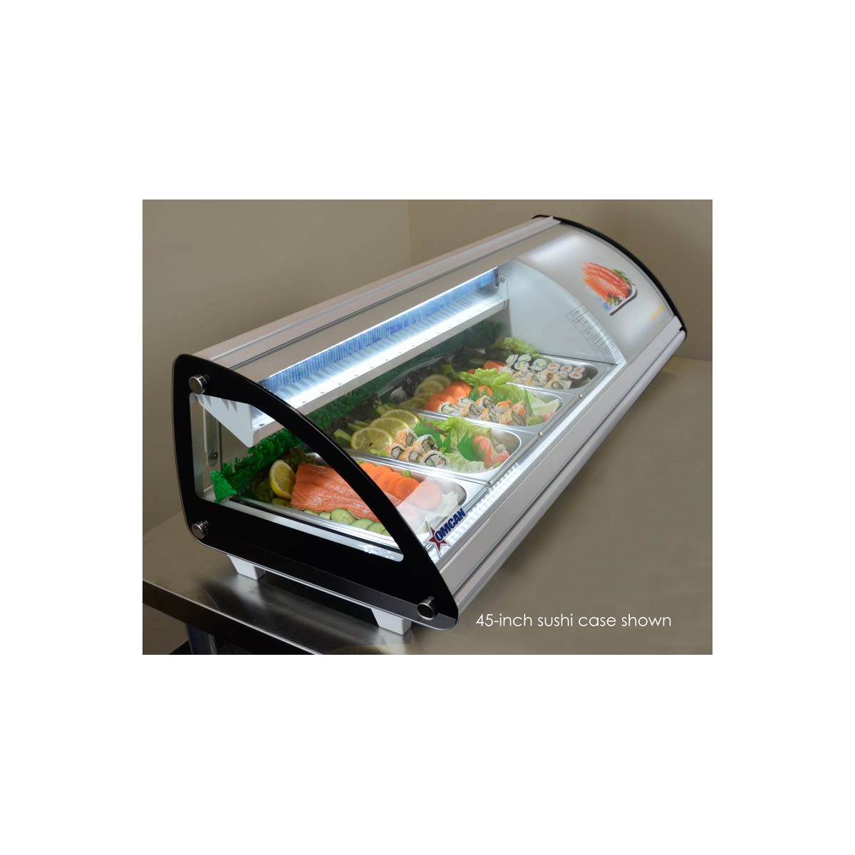 Omcan 43223 44" Countertop Refrigerated Sushi Display Case, White