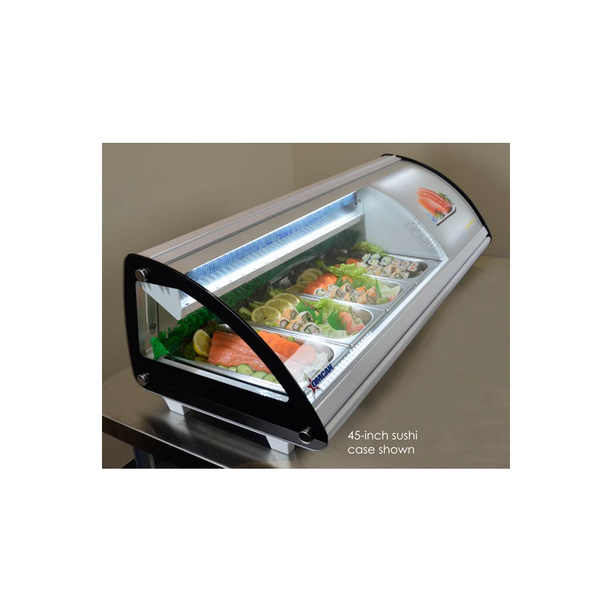 Omcan 43225 58" Countertop Refrigerated Sushi Display Case, White