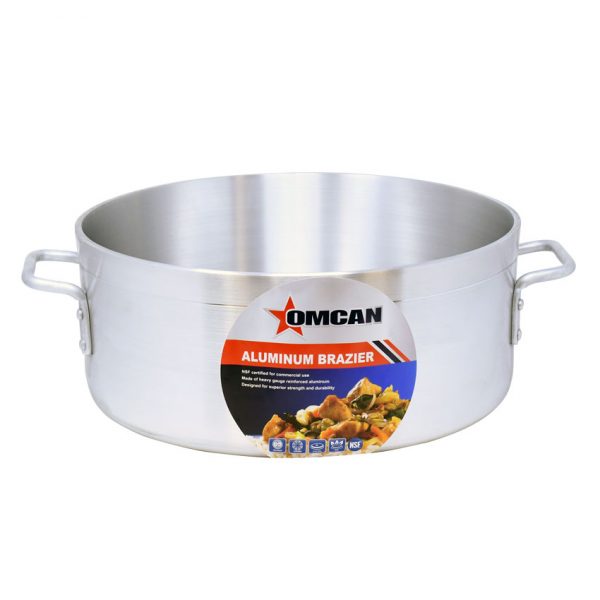 Omcan 43358 Brazier Pan, 14" 15-20 Qt Aluminum Construction, No Cover - Commercial Cookware | 15 - 20 qt