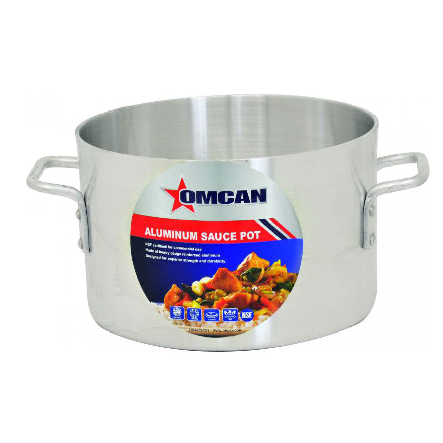 Omcan 43390 Sauce Pot - 8 Qt, 9.8" Diameter x 6.5" Deep, Aluminum, Riveted Handles, NSF | 8 - 12 qt