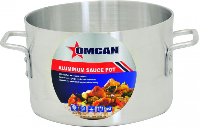 Omcan 43392 Sauce Pot, 20 Qt, 12.9" X 9" Aluminum, Dual Riveted Handles, NSF | 20 - 34 qt
