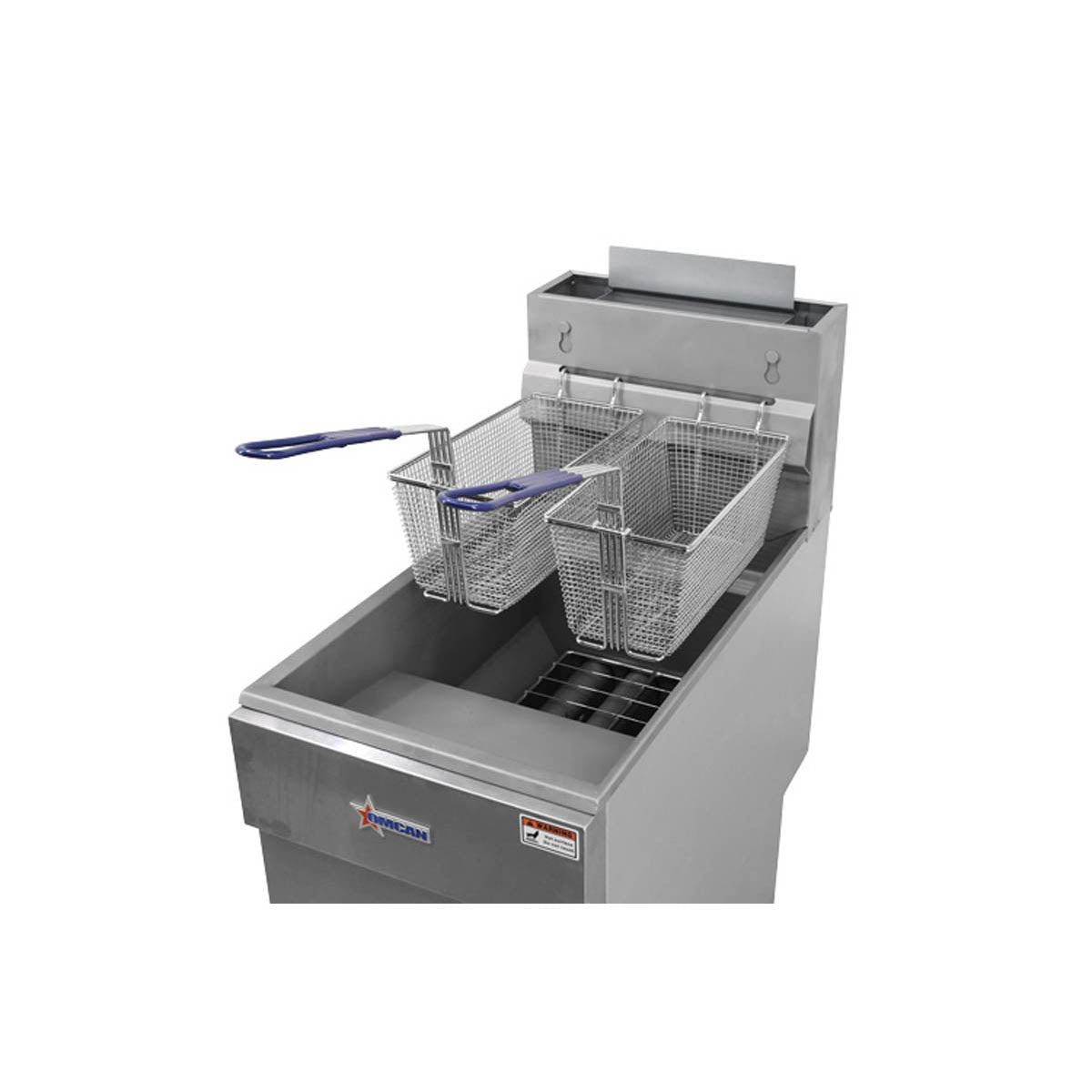 Omcan 43422 Full Pot Floor Model LP Gas Fryer, 35-40 lbs, 90.000 BTU | 15.51" Wide