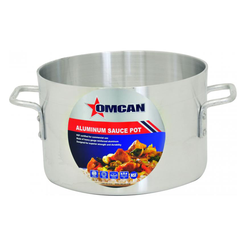 Omcan 43430 Sauce Pot - 36 Qt, 15.9" Diameter x 10" Deep, Aluminum Handles, NSF | 36 - 60 qt