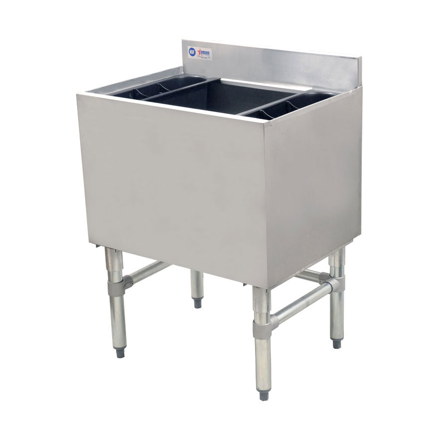 Omcan 43477 Underbar Ice Bin/Cocktail Unit with 77 lbs Ice Capacity | stainless steel & galvanized