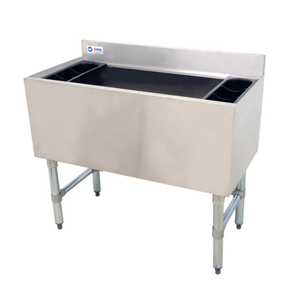 Omcan 43478 Underbar Ice Bin/Cocktail Unit with 134 lbs Ice Capacity | stainless steel & galvanized