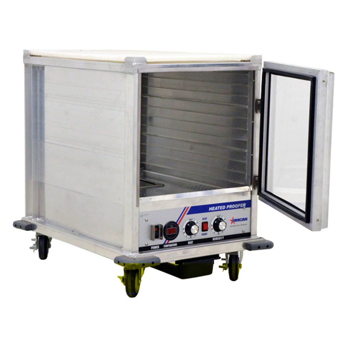 Omcan 43554 Mobile Full Height Non-Insulated Heated/Proofing Cabinet, (1) Glass Door | 20.75" Wide