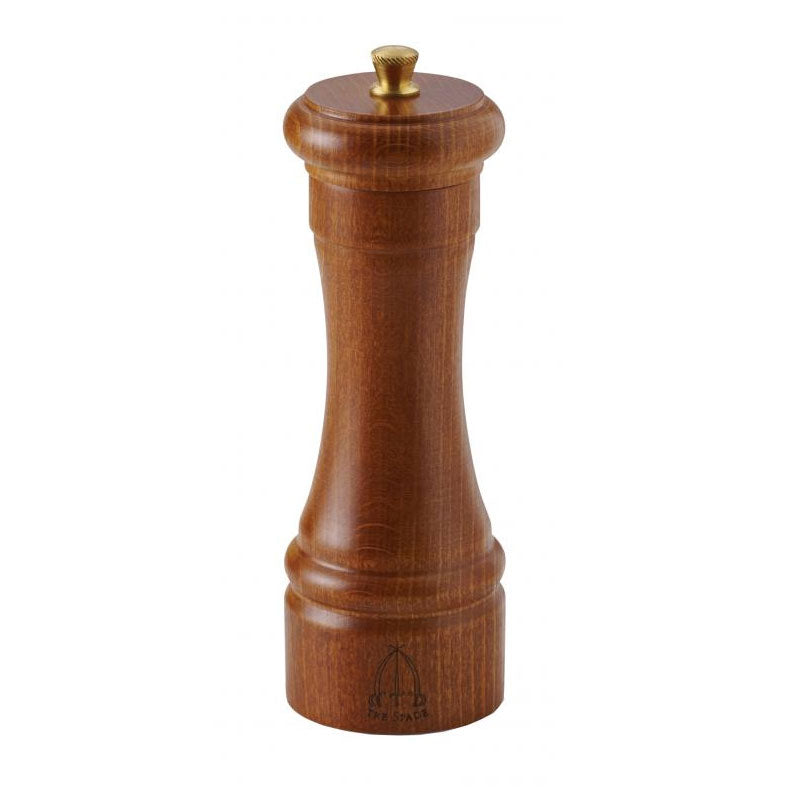 Omcan 43666 Pepper Mill - 6" Dark Italian Beech Wood, 15 cm Tall, Italian Design