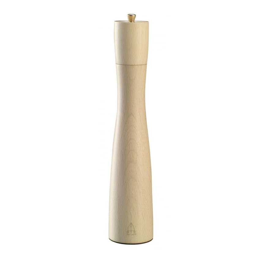 Omcan 43684 Tancredi Pepper Mill, 30cm (11.81") Tall, Beech Wood, Steel Mechanism, Made in Italy