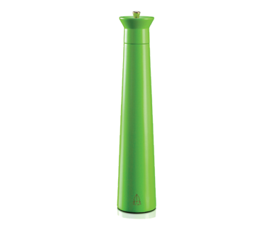 Omcan 43693 TRE SPADE Nabucco Pepper Mill, 11.81" Tall, Steel Conic, Beech Wood, Green