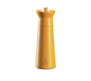 Omcan 43708 Nabucco Salt Mill, 5.91" Tall, Orange, Beech Wood Body - Made in Italy