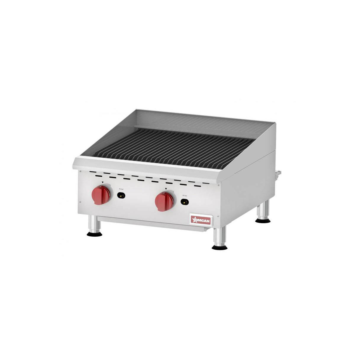 Omcan 43727 24" Countertop Gas Radiant Charbroiler w/ (2) Burners, 80.000 BTU