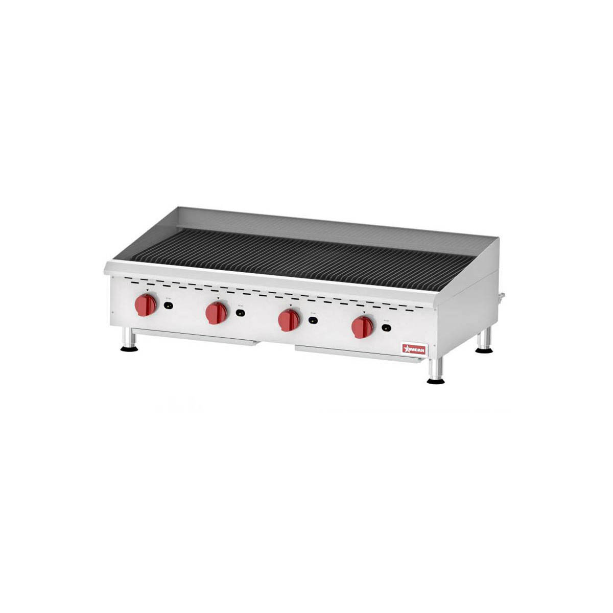 Omcan 43729 48" Countertop Gas Radiant Charbroiler w/ (4) Burners, 160.000 BTU