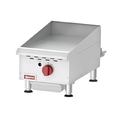 Omcan 43737 15" Countertop Manual Gas Griddle, 3/4" Steel Plate, 30.000 BTU