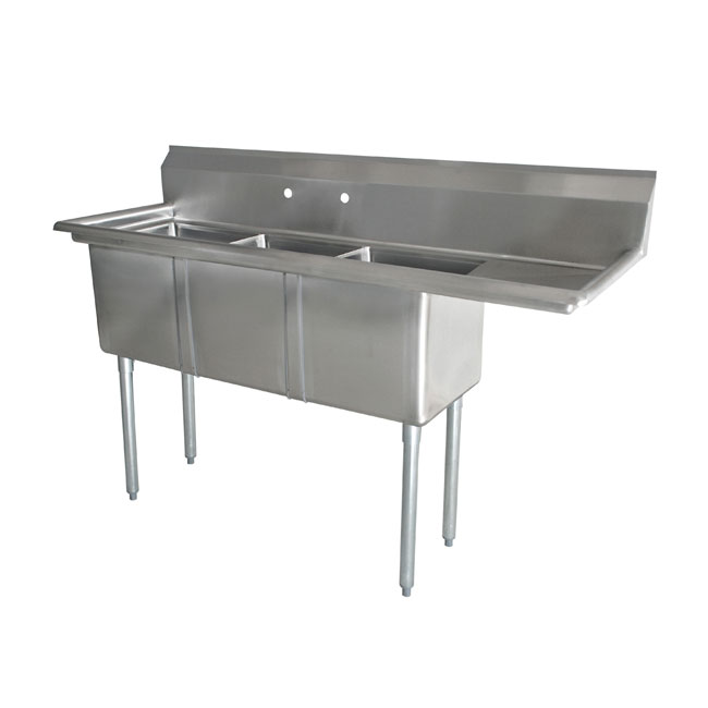 Omcan 43757 Three Compartment Sink | 48.5" Wide
