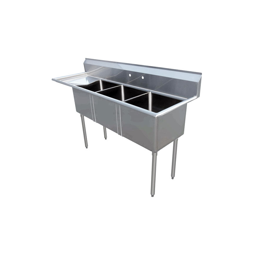 Omcan 43764 Three Compartment Sink | 75" Wide