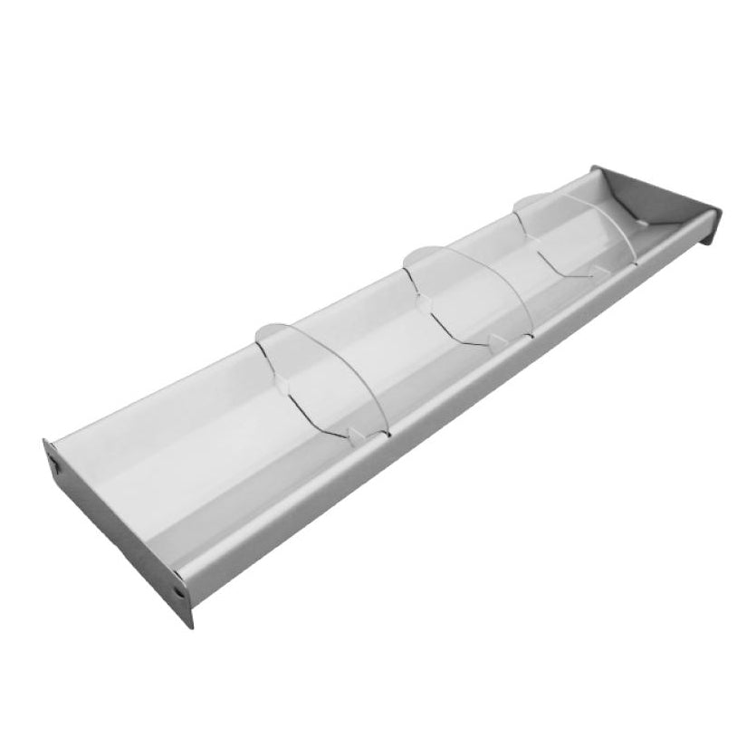 Omcan 44111 Rect Tray, 28-1/2" W x 6-3/4" D x 2" H, 3 6"x2" Dividers, 18-Gauge Stainless Steel