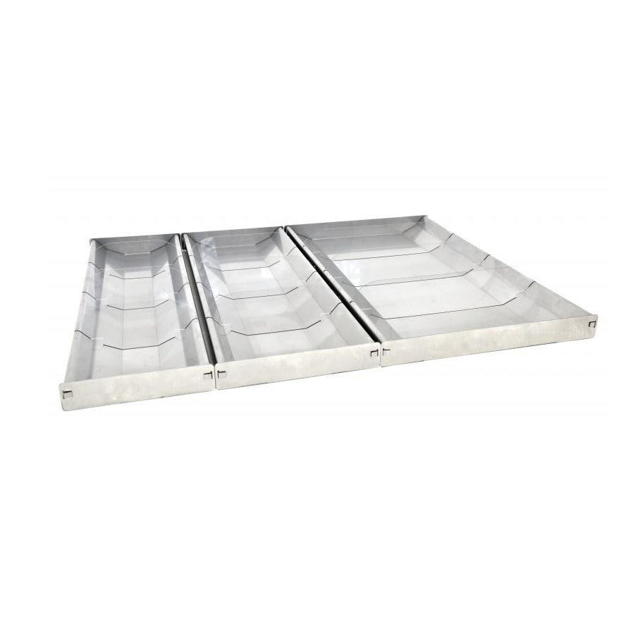 Omcan 44114 Rectangular Tray, 28-1/2" x 16-3/4" x 2" 3 16" x 2" Dividers, 18-Gauge Stainless Steel