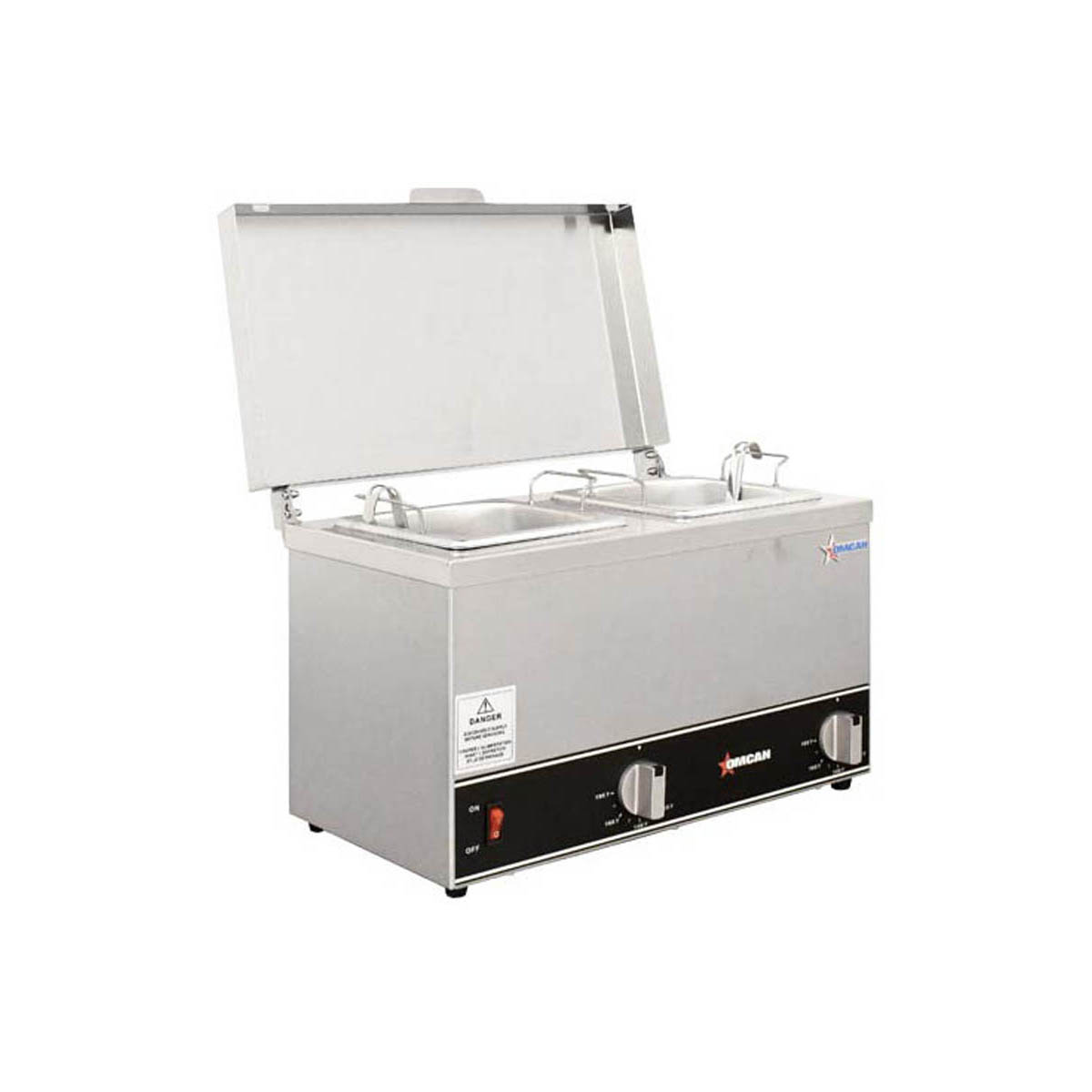 Omcan 44182 (Fw-Cn-0252) Double Pot Sauce Warmer, Countertop, Power Switch | 16.26" Wide