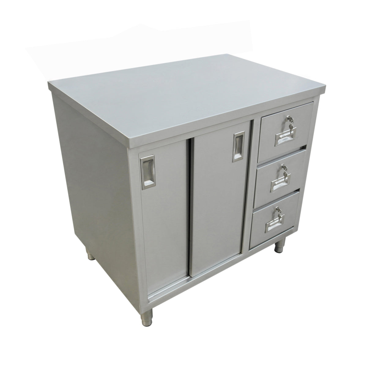 Omcan 44189 Cabinet Base Sliding Doors Work Table | 48" Wide