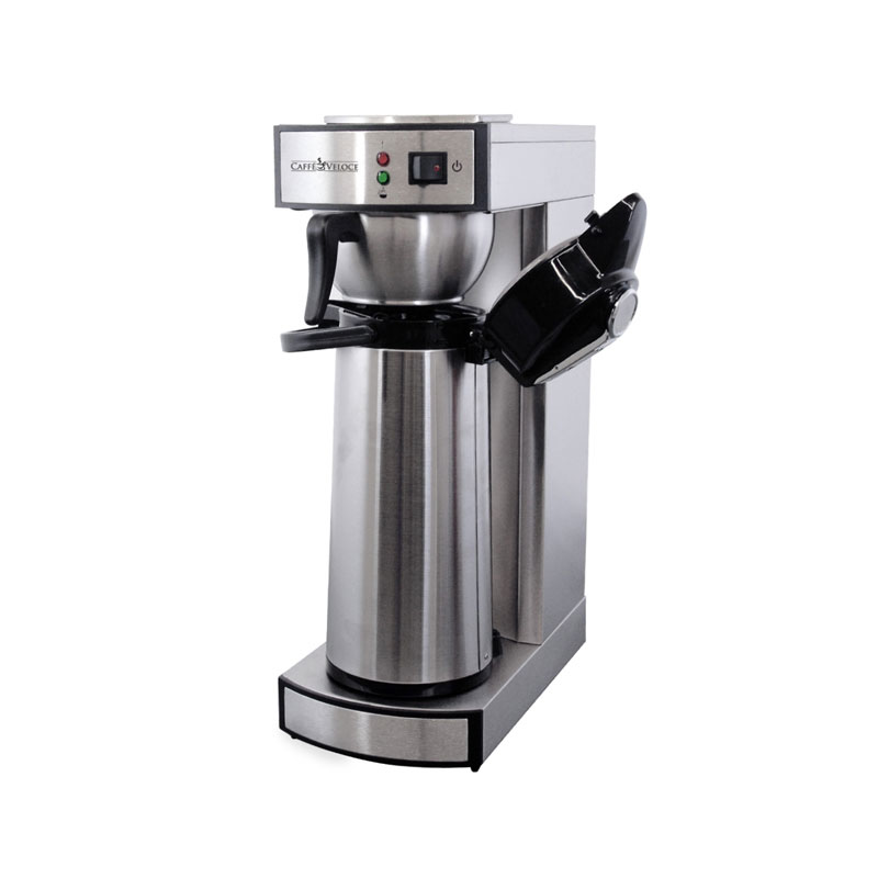 Omcan 44314 Manual Pourover Airpot Coffee Brewer, 2-Liter S.Steel - 1450W/120V - 100 Cups/Hour | 7.67" Wide