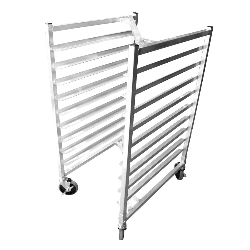 Omcan 44317 Aluminum Square Top Full Size Mobile Pan Rack w/ (9) 18" x 26" Pan Capacity