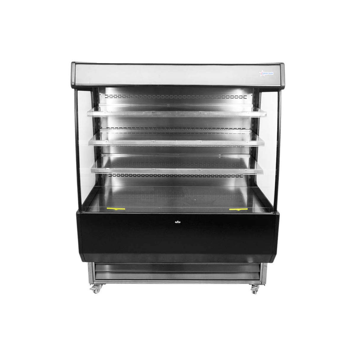Omcan 44377 51" Vertical Open Air Merhandiser in Black, Self-Contained, 4 Shelves, 27.2 cu ft.