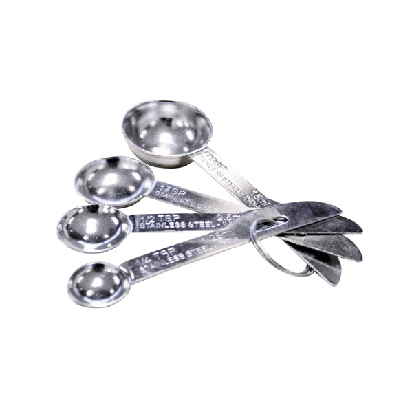 Omcan 44451 Measuring Spoon Set - 4-Piece Stainless Steel, 1/4 Tsp, 1/2 Tsp, 1 Tsp, 1 Tbsp - Set | set/various sizes
