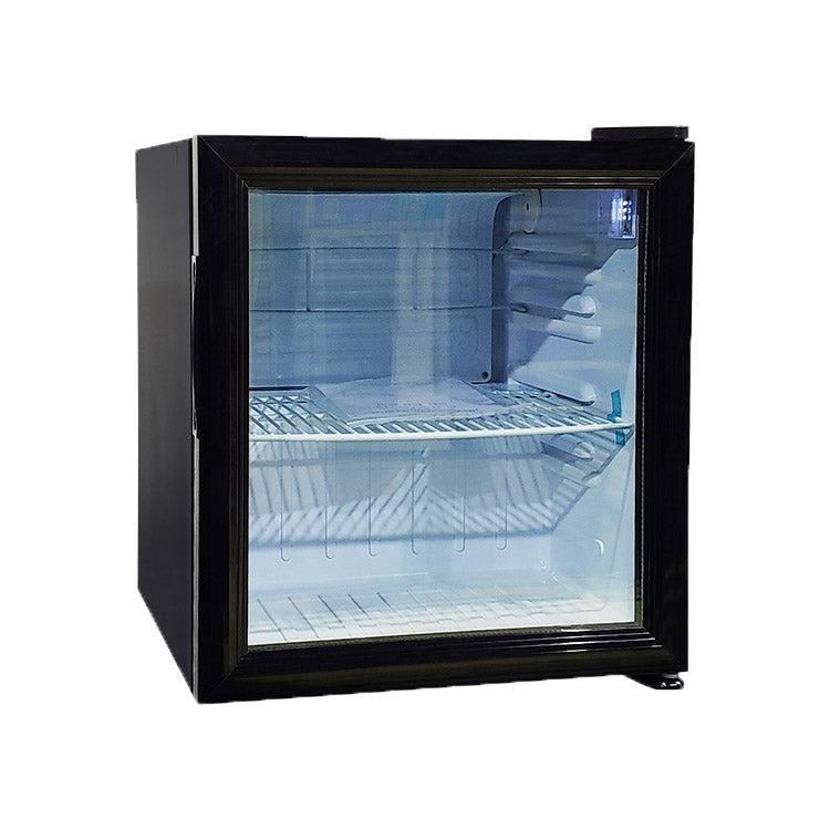 Omcan 44496 17" Refrigerator, 1.8 cu ft Black Swing Glass Door, Cooling 32-50°F, 80W 110V R600a