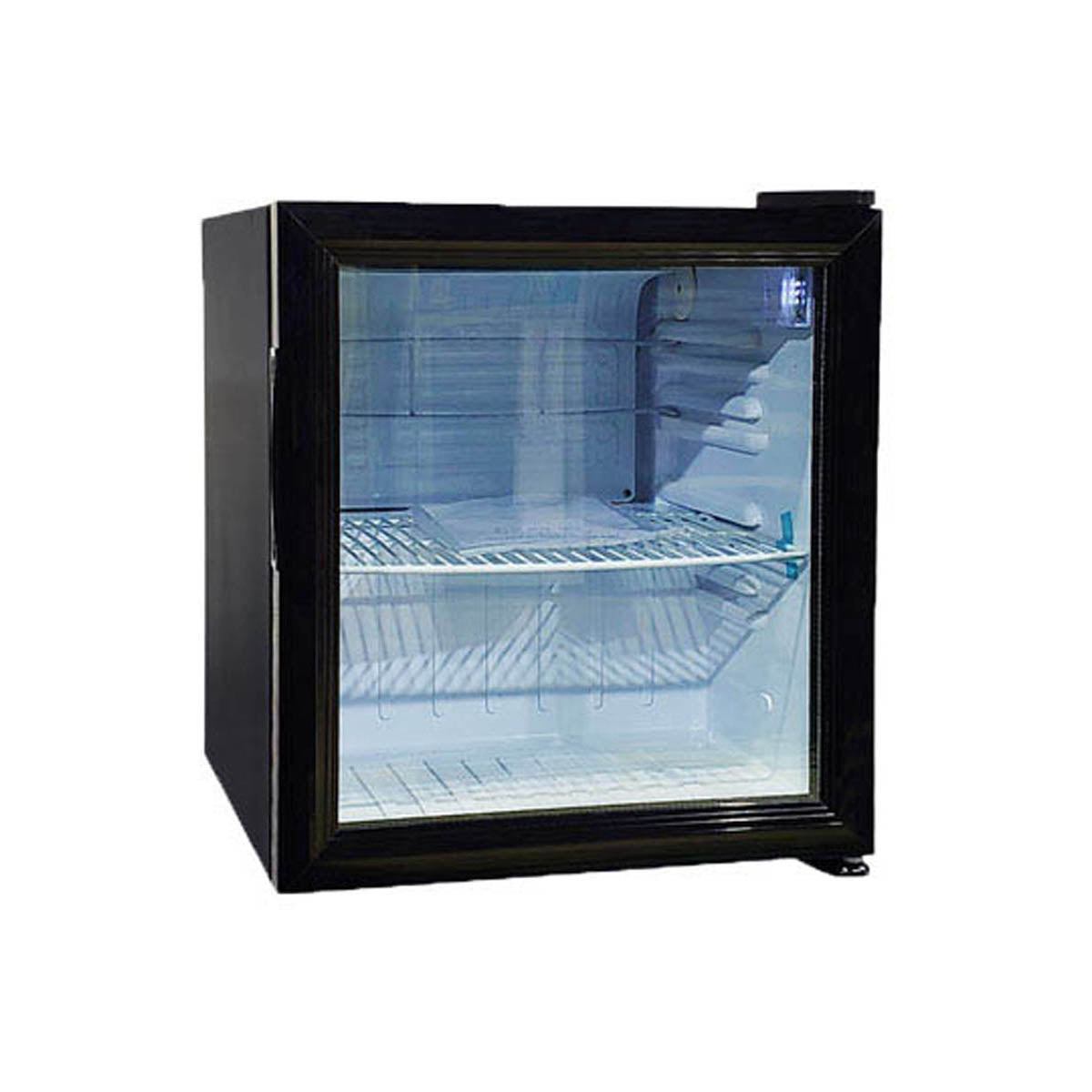 Omcan 44496 17" Refrigerator, 1.8 cu ft Black Swing Glass Door, Cooling 32-50°F, 80W 110V R600a
