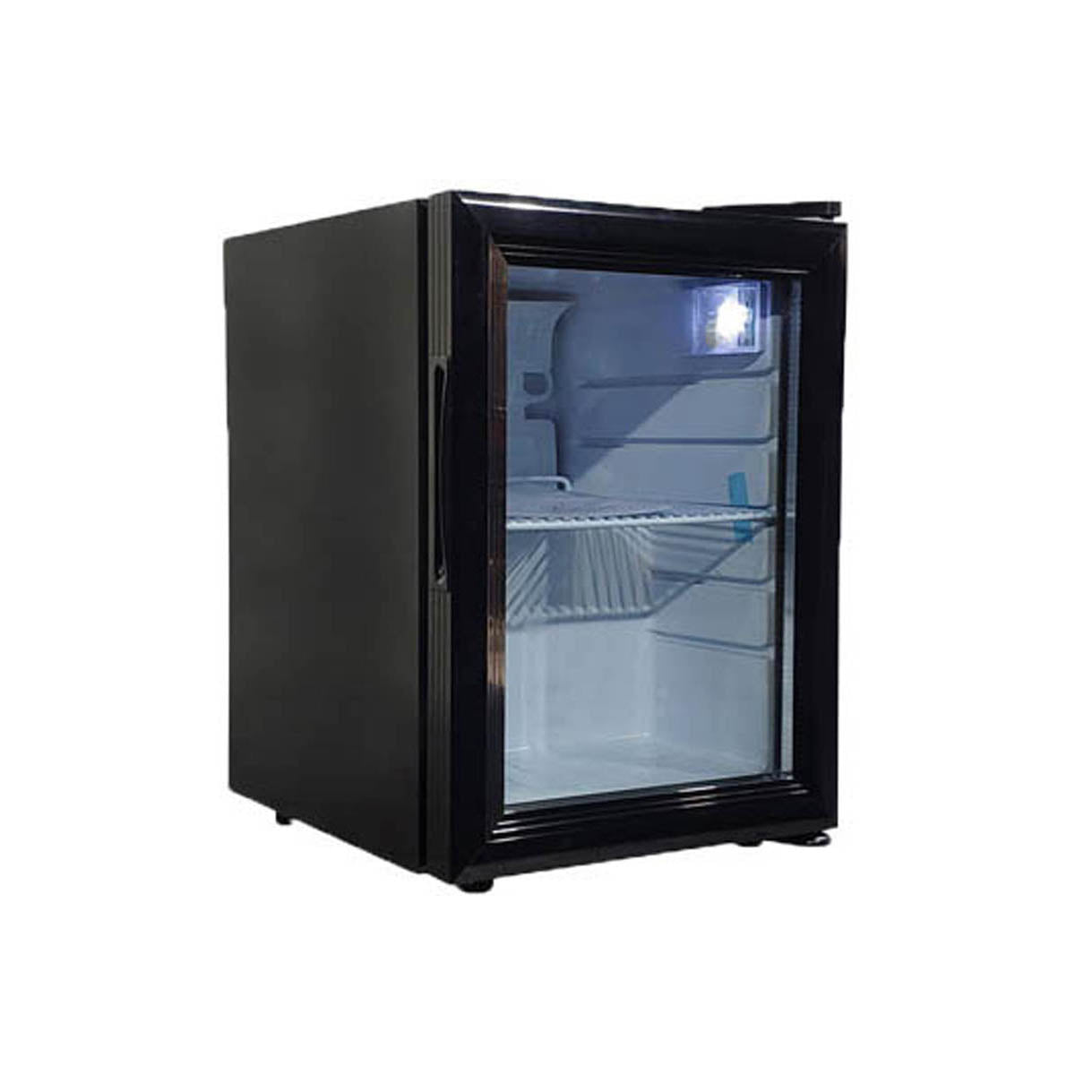 Omcan 44527 Countertop Glass Door Refrigerator, 16" Black, 0.75 cu ft, 32-50°F Range, R600a, 110V
