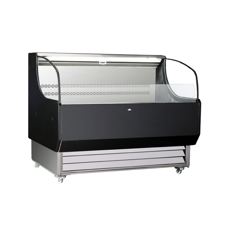 Omcan 44544 52" Self-Serve Refrigerated Display Case in Black, Open Curved, 13.07 cu. ft.