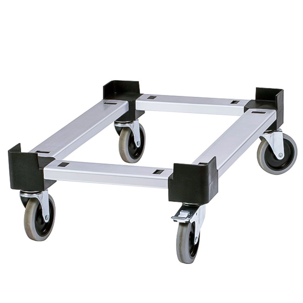 Omcan 44554 Food Carrier Dolly, 58.5L Capacity, Black/Silver Finish | 25.5" Wide