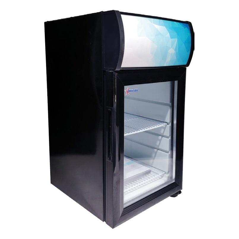 Omcan 44575 13" Countertop Merchandiser Refrigerator in Black, 0.75 cu. ft.