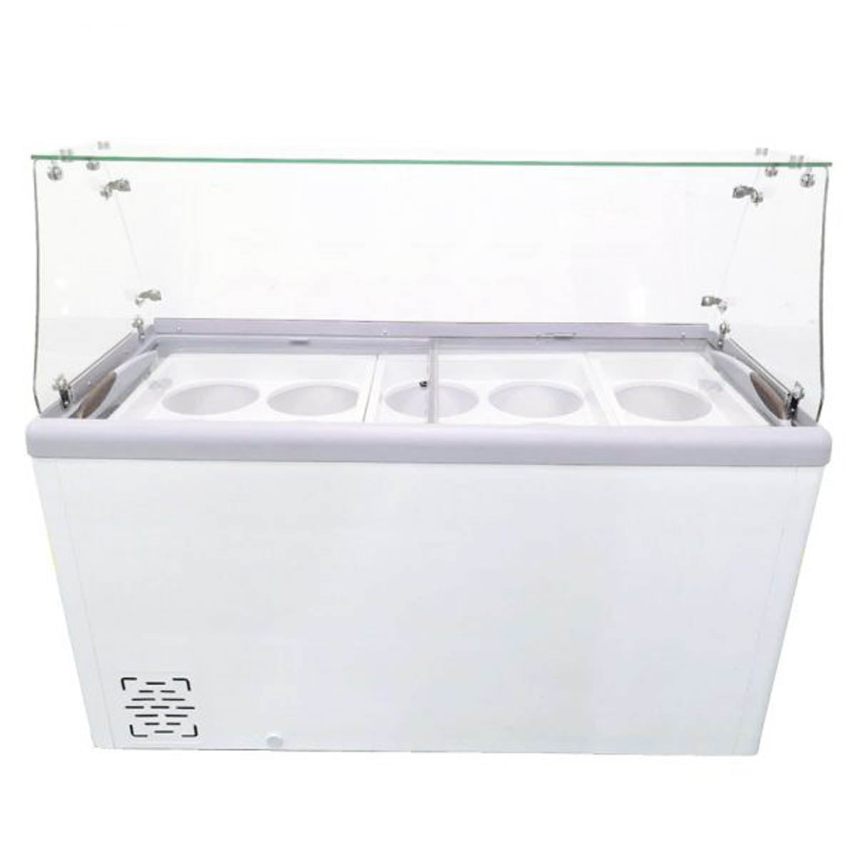 Omcan 44589 (FR-CN-0460-S) 60" Ice Cream Dipping Cabinet w/ Sneeze Guard