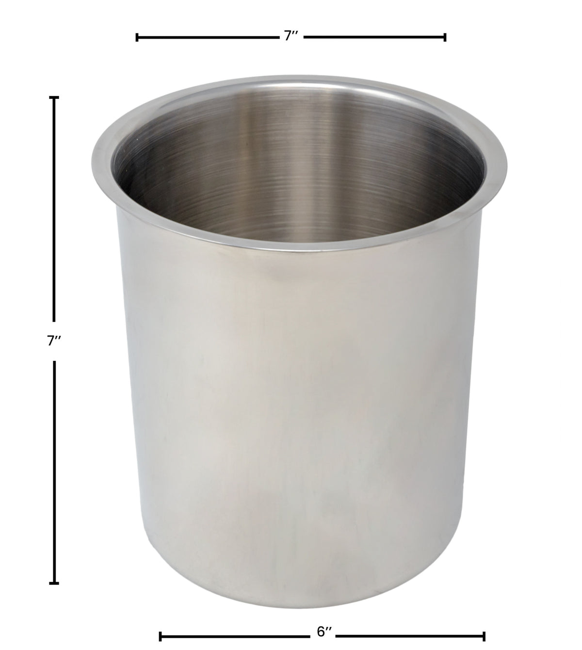 Omcan 44654 Bain Marie Pot, 3.5 Qt, 7" Diameter x 7.25" Deep, Stainless Steel Construction