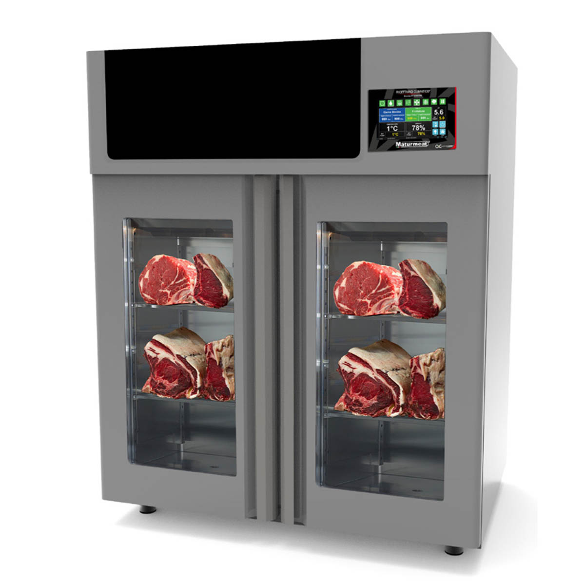 Omcan 45143 MaturMeat Dry Aging Cabinet - 43-1/3" W, 60 kg Capacity, 304 SS, 14°F-158°F, 2,376 W, Climatouch Control