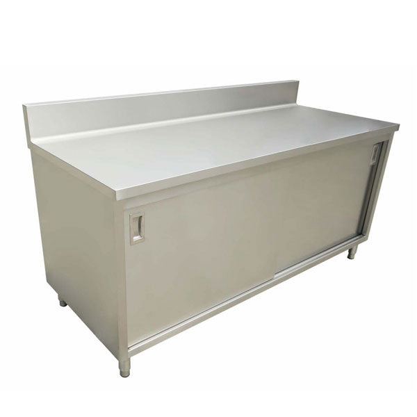 Omcan 45282 Cabinet Base Sliding Doors Work Table | 60" Wide
