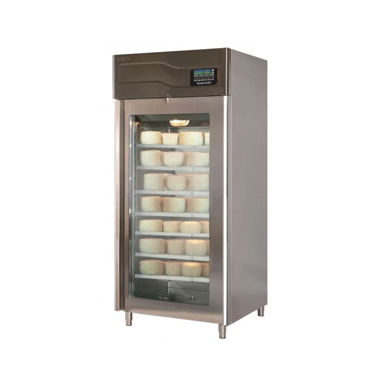 Omcan 45516 Affinacheese Cheese Drying Cabinet, Reach-In, 35.6" W, 330 lbs, Stainless Steel, Glass Door, 220v