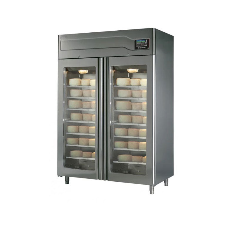 Omcan 45520 Affinacheese Cheese Drying Cabinet, 2 Section, 57.5"W, 440 lbs, Stainless Steel
