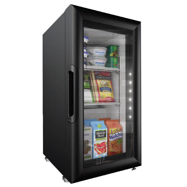 Omcan 45800 14" Countertop Glass Door Refrigerator, 1.5 cu ft, 1/10 HP, 32-44°F, ENERGY STAR