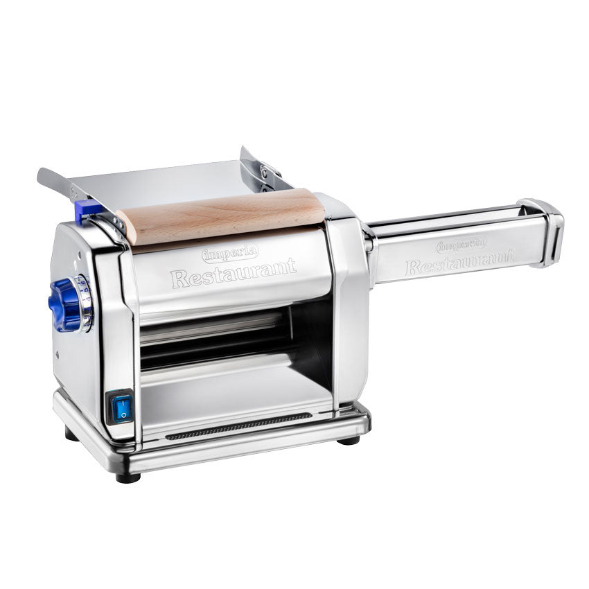 Omcan 46292 European Style Automatic Style Pasta Sheeter, 8.66" Roller Length 1/4 Hp | stainless steel