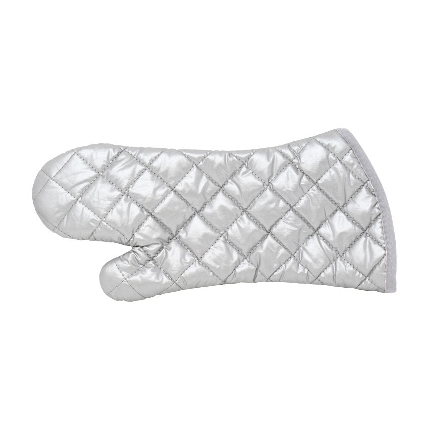 Omcan 46342 Oven Mitts - 15" Silver Coated Cotton Skull Design, Heat Resistant to 320°F