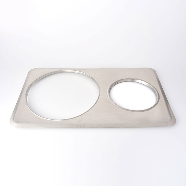 Omcan 46368 Steam Pan Adapter Plate, Stainless, 6-3/8" & 10-3/8" Holes, Fits 4 Qt & 11 Qt Pans | stainless steel