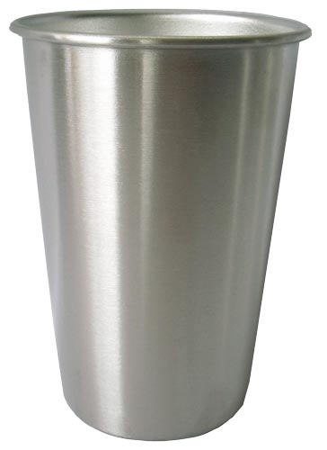 Omcan 46506 Pint Cup, 16 oz. Stainless Steel, 13-16 oz, Durable Metal Drinkware | 13 - 16 oz
